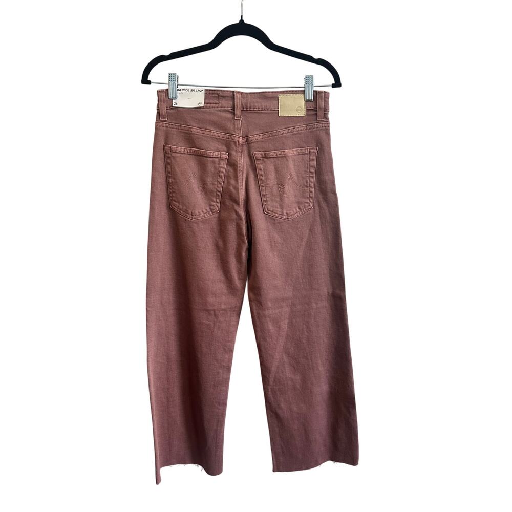 AG Los Angeles NWT Saige Wide Leg Crop Jeans Sz 26 Sulfur Pink Red Mid Rise - Picture 2 of 6